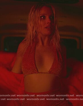 Isadora's red metallic beach set on Elite