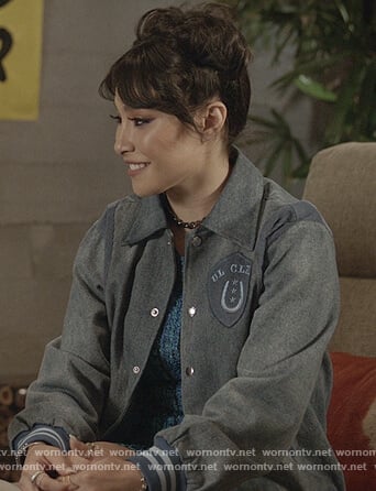 Jamie's denim patch jacket on All American