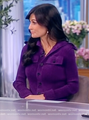 Julia Haart's purple corduroy mini dress on The View