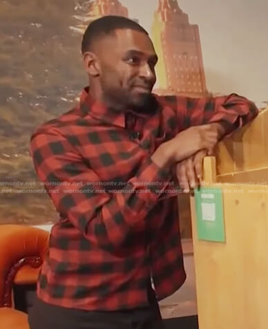 Justin's red and black check shirt on Today