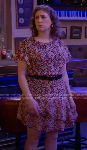 Kat's printed ruffle hem dress on Call Me Kat