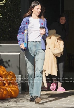 Kendall's blue ladybug knit cardigan on The Kardashians