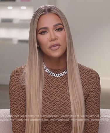 Khloe's Fendi logo top on The Kardashians