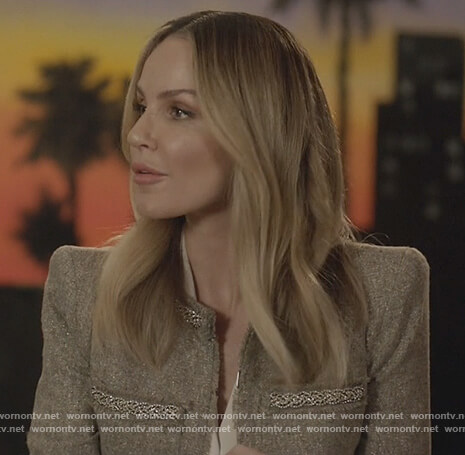 Laura's tweed metallic trim jacket on All American