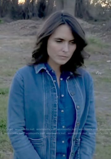 Lilia Luciano's denim shirt jacket on CBS Mornings