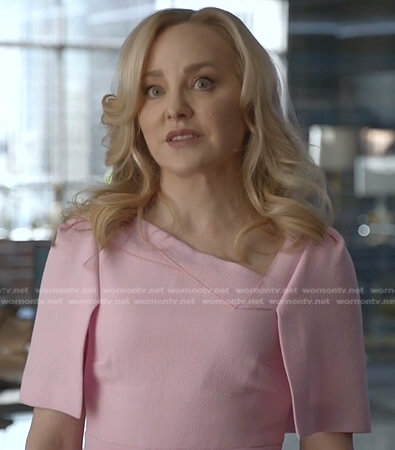 Marissa's pink asymmetric neck dress on Bull
