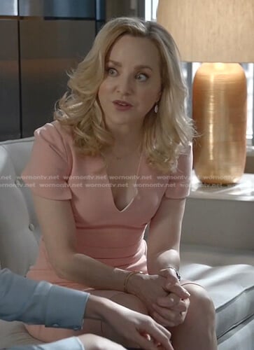 Marissa's pink v-neck cap sleeve dress on Bull
