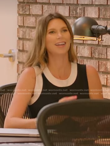 Maya's black contrast top on Selling Sunset