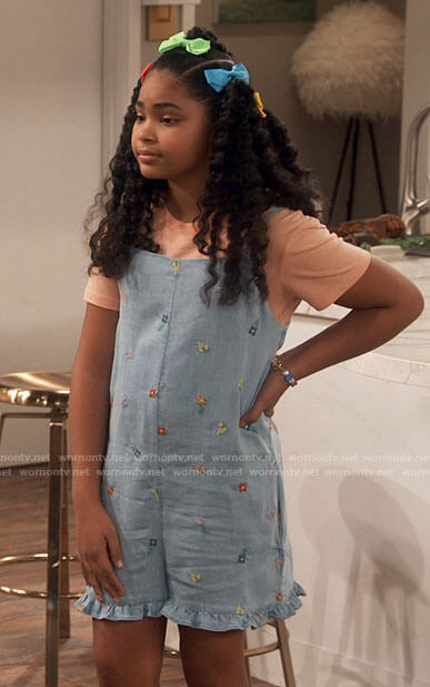 Millicent's floral embroidered romper on iCarly