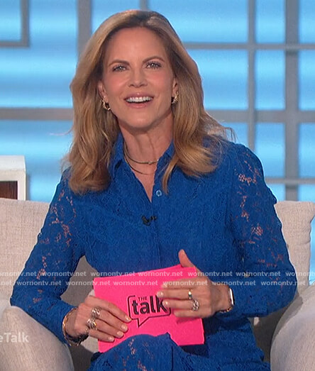 Natalie's blue lace dress on The Talk