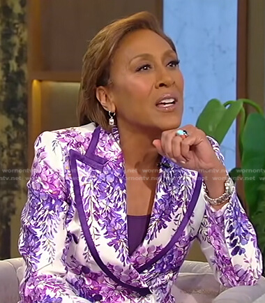 Robin Roberts's purple floral blazer on Tamron Hall Show