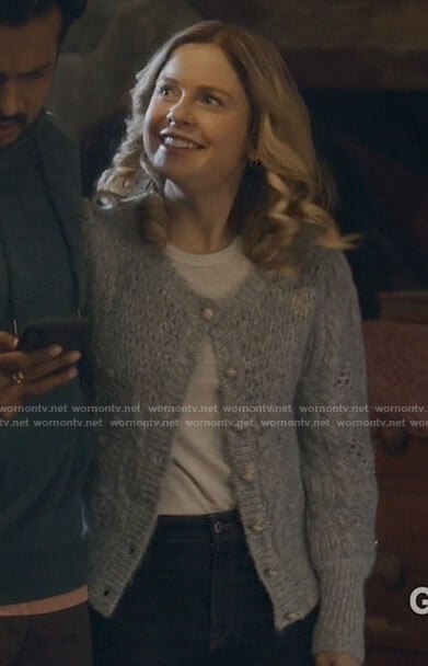 Sam's grey knit cardigan on Ghosts