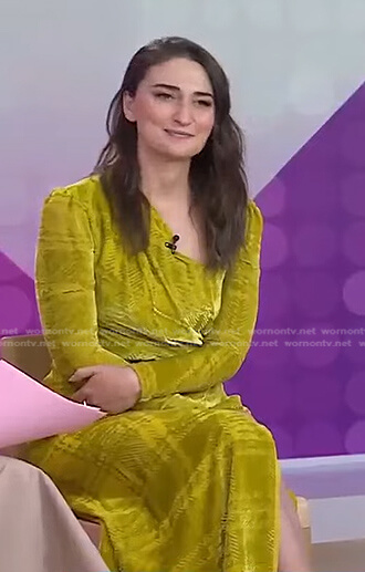 Sara Bareilles's yellow plaid velvet dress on Today