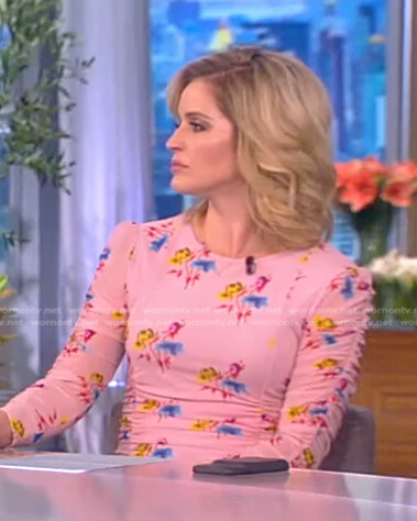 Sara's pink floral ruched dress on the View