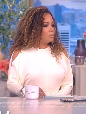 Sunny's white cold shoulder dress on The View