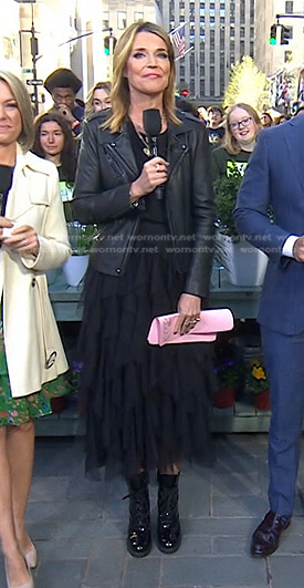 Savannah's black tiered tulle skirt on Today