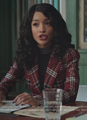 Tabitha's red plaid blazer on Riverdale