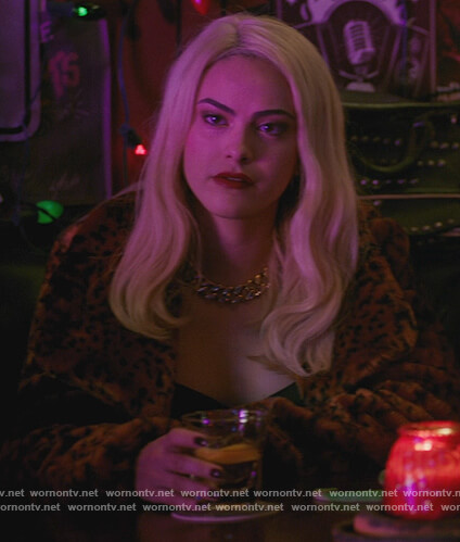 Veronica's orange animal fur jacket on Riverdale