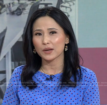 Vicky's blue polka dot top on Today