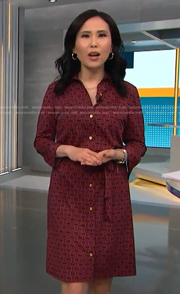 Vicky's red geometric shirtdress on Today