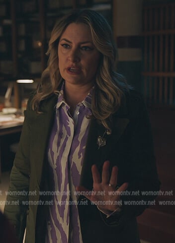 Alice's purple tiger stripe blouse on Riverdale