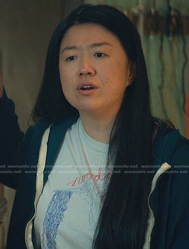 Alice's ramen print tee on Good Trouble
