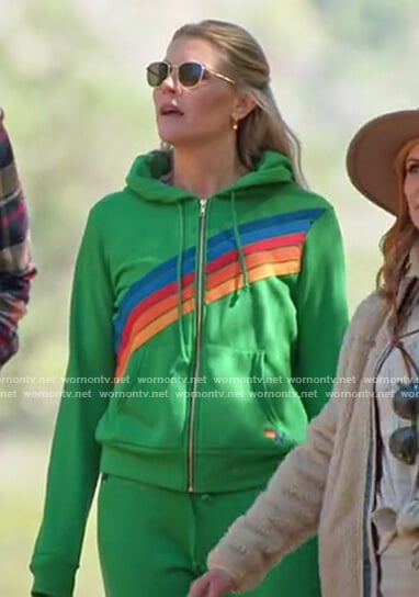 Amanda's green rainbow stripe hoodie on The Talk