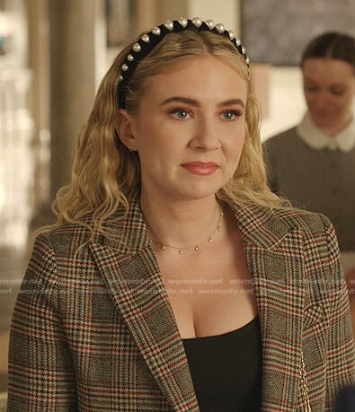 Amanda's grey plaid blazer on Dynasty