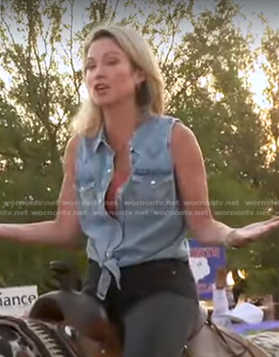 Amy's chambray sleeveless shirt on Good Morning America