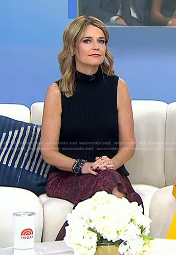 Savannah's red leopard skirt on Today