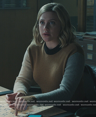 Betty's colorblock sweater on Riverdale