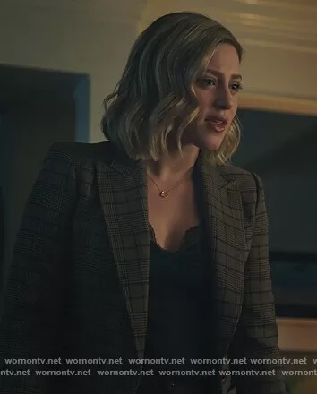Betty's black lace trim cami on Riverdale