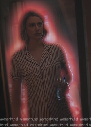 Betty's pink stripe pajamas on Riverdale