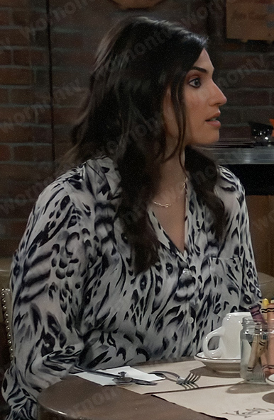 Brook-Lynn's leopard print blouse on General Hospital