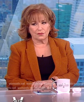 Joy's brown tweed double breasted blazer on The View