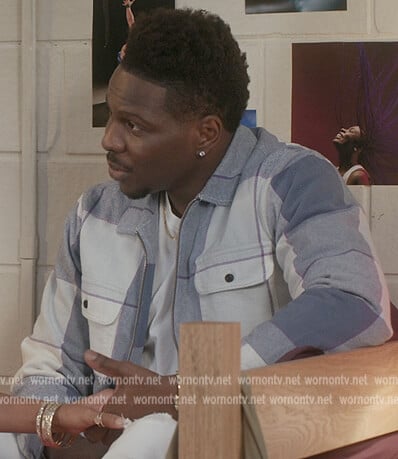 Cam's denim check jacket on All American Homecoming