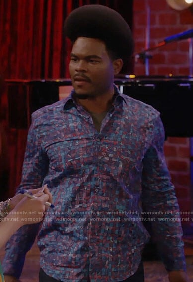 Carter's mosaic print shirt on Call Me Kat