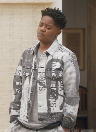 Coop's printed denim jacket on All American