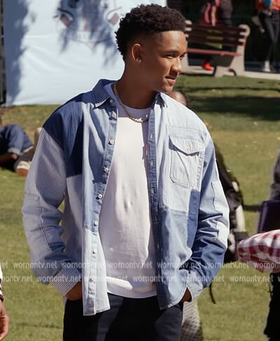 Damon's patchwork shirt on All American Homecoming