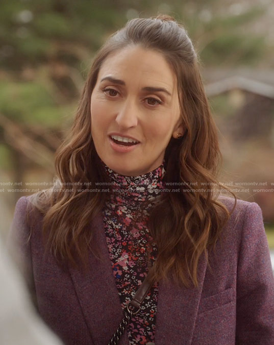Dawn's floral turtleneck top on Girls5eva
