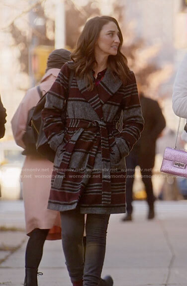 Dawn's striped coat on Girls5eva