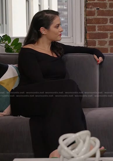 Donna's black asymmetric neck dress on Today