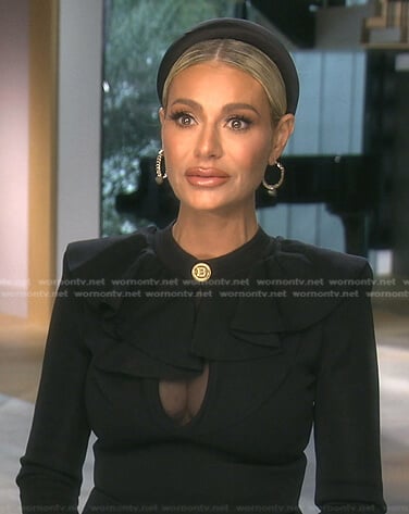 Dorit's black ruffle top on The Real Housewives of Beverly Hills