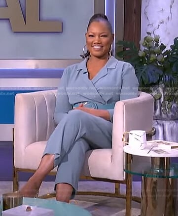 Garcelle's green belted jumpsuit on The Real