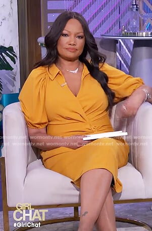 Garcelle's yellow twist knot dress on The Real