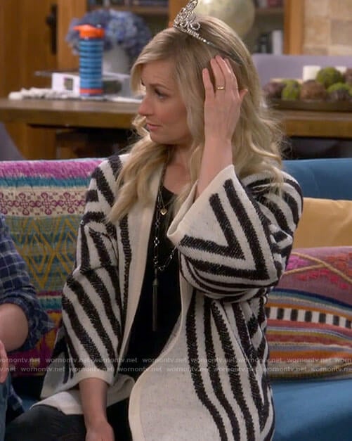 Gemma's chevron striped cardigan on The Neighborhood
