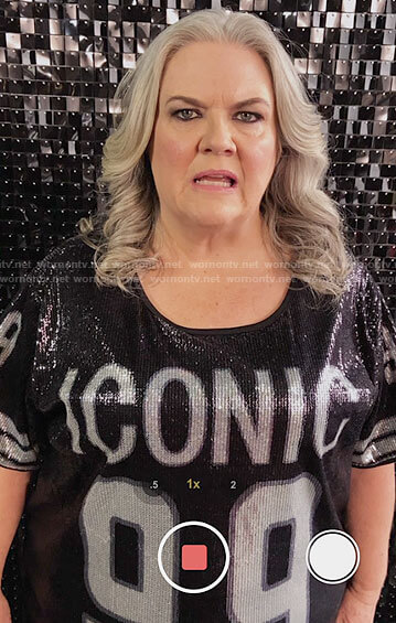 Gloria's black sequin ICONIC top on Girls5eva