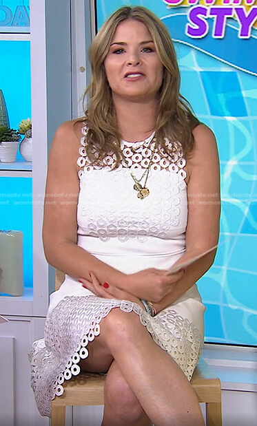 Jenna's white circle lace trim dress on Today