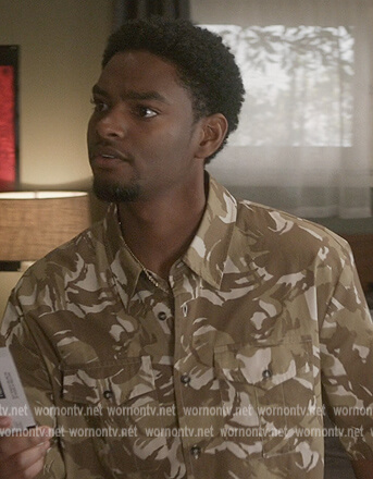 JR's camo print shirt on All American Homecoming