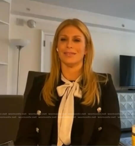 Jill's tie neck top and black blazer on Today